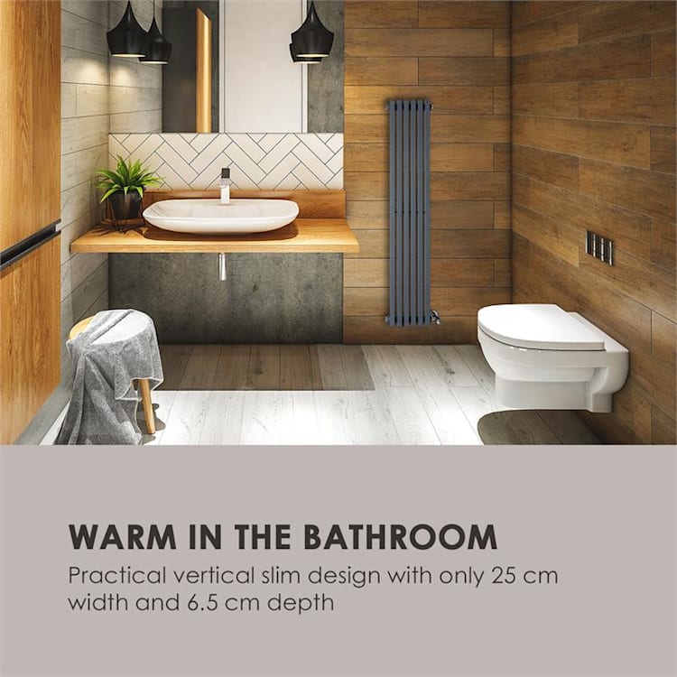 Delgado 120 x 25, radiator, 508 W, apă caldă, 1/2 ", 4 - 10 m², gri 120 x 25 cm