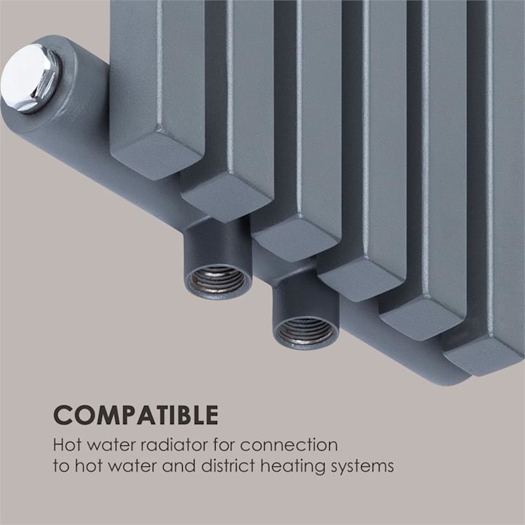 Delgado 120 x 25, radiator, 508 W, apă caldă, 1/2 ", 4 - 10 m², gri 120 x 25 cm