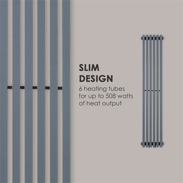 Delgado 120 x 25, radiator, 508 W, apă caldă, 1/2 ", 4 - 10 m², gri 120 x 25 cm