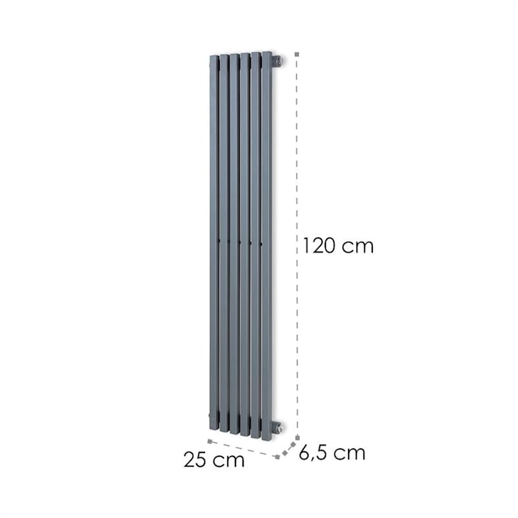 Delgado 120 x 25, radiator, 508 W, apă caldă, 1/2 ", 4 - 10 m², gri 120 x 25 cm