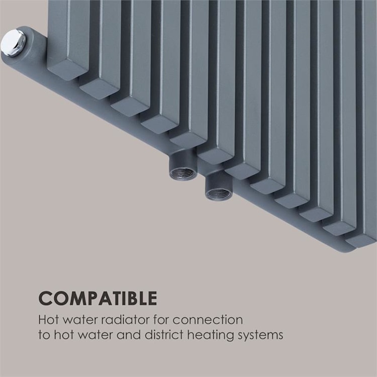 Delgado 160 x 45 Heizkörper 822W Warmwasser 1/2" 8-20m² grau 160 x 45 cm