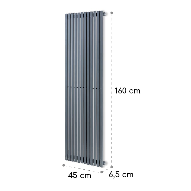 Delgado 160 x 45 Termosifone 822W Collegamento 1/2" 8-20m² grigio 160 x 45 cm