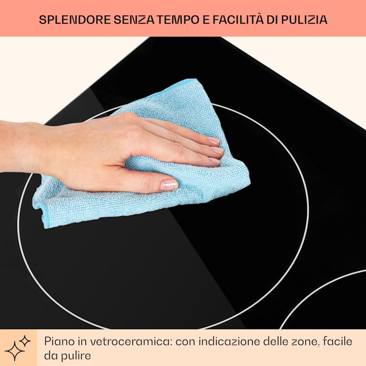 EasyCook Domino Piano Cottura in Vetroceramica 3000W Manopole nero 2