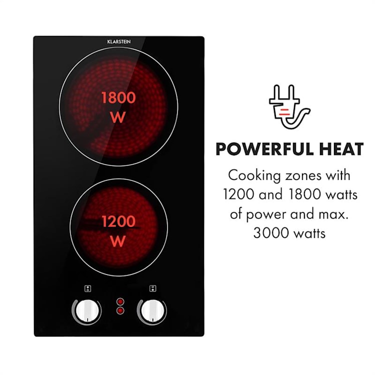 EasyCook Domino Keramikkochfeld 3000W Drehregler schwarz 2