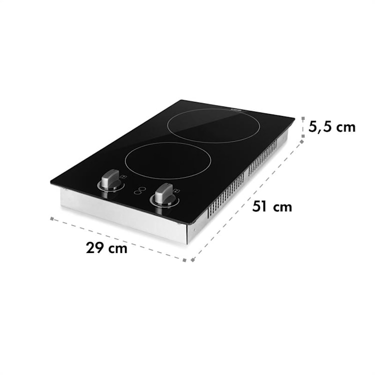 EasyCook Domino Keramikkochfeld 3000W Drehregler schwarz 2