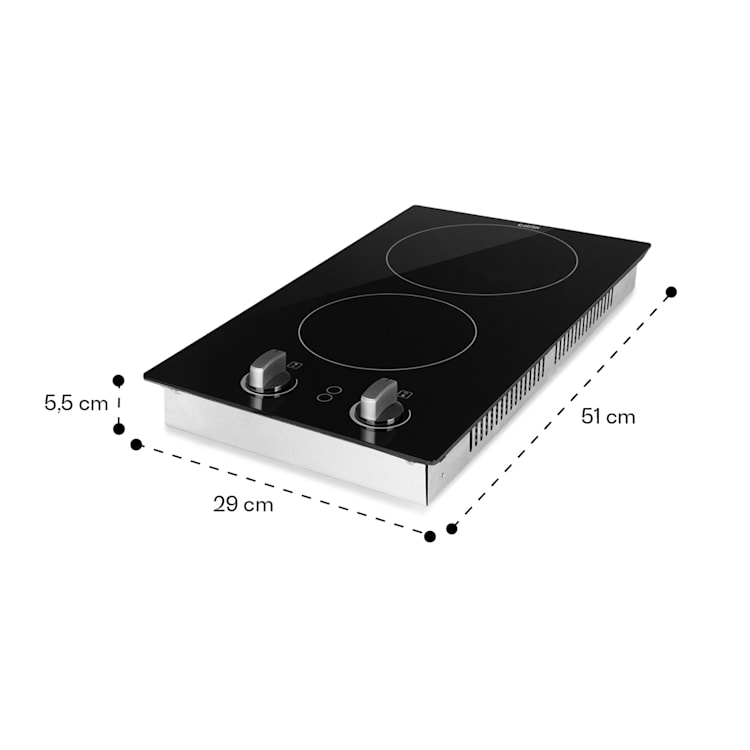 EasyCook Domino, sklokeramická varná deska, 3000 W, otočný regulátor, černá