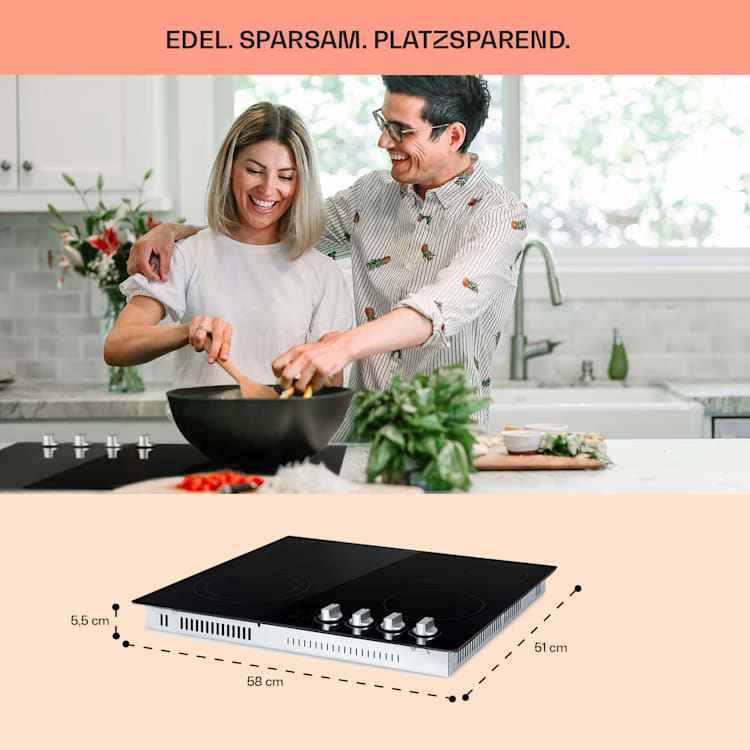 EasyCook Keramikkochfeld 6100W Drehregler schwarz 4
