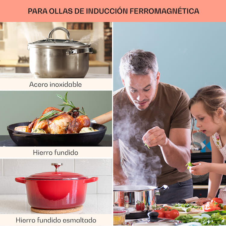 EasyCook Placa cerámica de cocción 6100W regulador giratorio negro 4