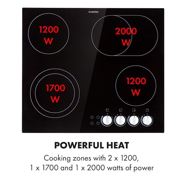 EasyCook Placa cerámica de cocción 6100W regulador giratorio negro 4