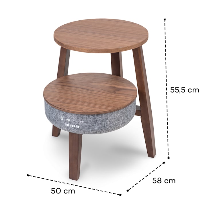 Paris, zvučnički stol, 30W RMS, BT, Wireless Charging, 2200 mAh, orah