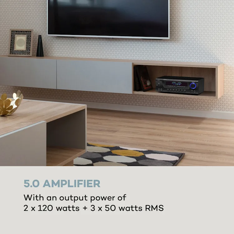 AMP 3800 BT 5.0 HiFi amplifier 2x120 W + 3x50 W RMS BT