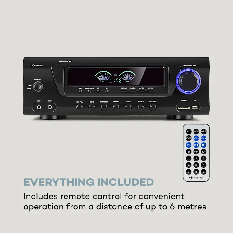 AMP 3800 BT 5.0 HiFi amplifier 2x120 W + 3x50 W RMS BT