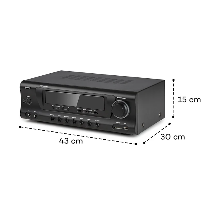 AMP 3800 BT 5.0 HiFi amplifier 2x120 W + 3x50 W RMS BT