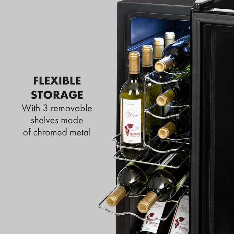 Shiraz 12 Slim Uno Wine Fridge 32l/12 Bottles Touch 85 W 5-18 °C LED 12 bottles | 1 cooling zone | Black