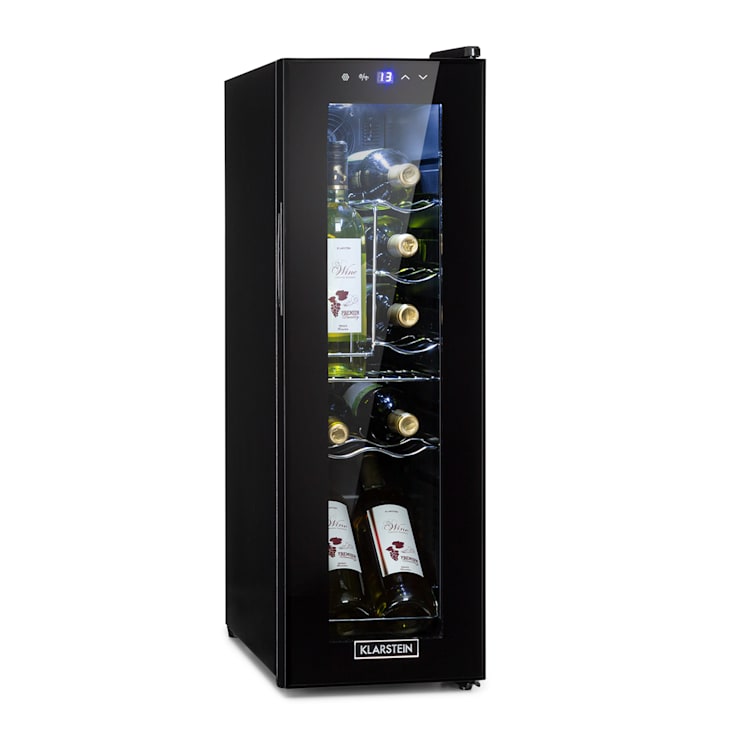 Shiraz 12 Slim Uno wijnkoelkast 32l/12fl. Touch 85 W 5-18 °C LED 12 flessen | 1 koelzone | Zwart