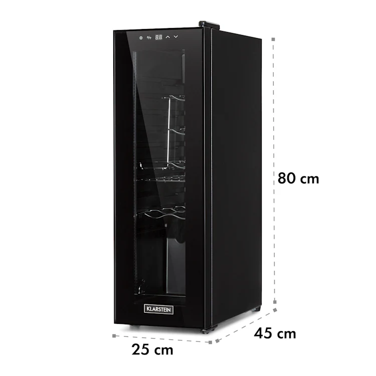Shiraz 12 Slim Uno Wine Fridge 32l/12 Bottles Touch 85 W 5-18 °C LED 12 bottles | 1 cooling zone | Black