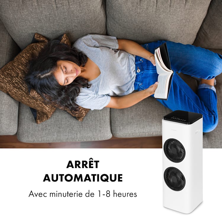 Windsurfer 3-en-1 rafraîchisseur d'air 534 m³/h minuterie de 8h télécommande blanc Blanc