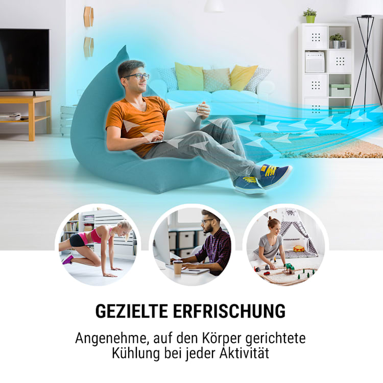 Freshboxx Pro 3-in-1 Luftkühler Ventilator Luftbefeuchter 966 m³/h | 65 Watt | 5 Liter | 3 Windstärken | 3 Modi | 120° Oszillation | mobil Weiß