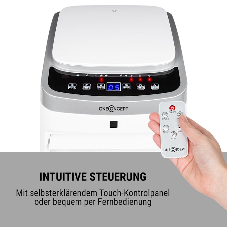 Freshboxx Pro 3-in-1 Luftkühler Ventilator Luftbefeuchter 966 m³/h | 65 Watt | 5 Liter | 3 Windstärken | 3 Modi | 120° Oszillation | mobil Weiß