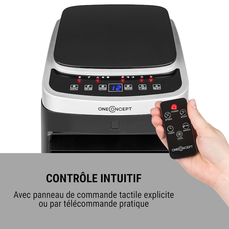 Freshboxx Pro rafraîchisseur d'air 3-en-1 65W 966m³ / h 3 vitesses noir Noir
