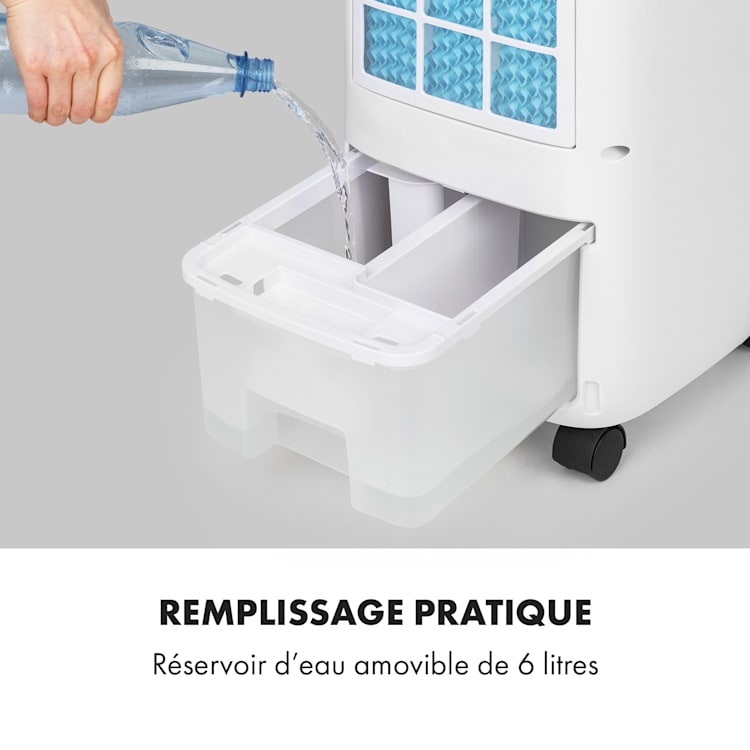 Sonnendeck 3-en-1 rafraîchisseur d'air 45 W minuterie 8h télécommande blanc