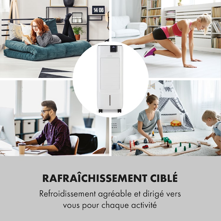 Sonnendeck 3-en-1 rafraîchisseur d'air 45 W minuterie 8h télécommande blanc