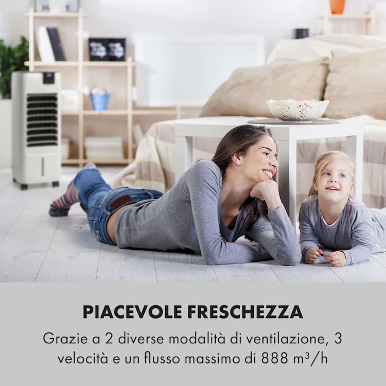 Sonnendeck 3-in-1 Raffrescatore evaporativo 45W Timer 8h Telecomando bianco