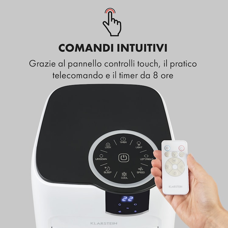 Sonnendeck 3-in-1 Raffrescatore evaporativo 45W Timer 8h Telecomando bianco