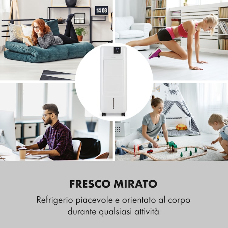 Sonnendeck 3-in-1 Raffrescatore evaporativo 45W Timer 8h Telecomando bianco