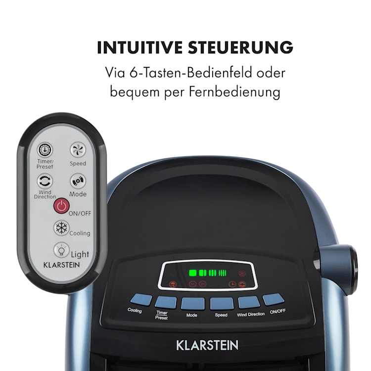 Maxfresh Ocean Ventilator Luftkühler 6L 65W Fernbedienung 2x Eispack Ocean | Schwarz