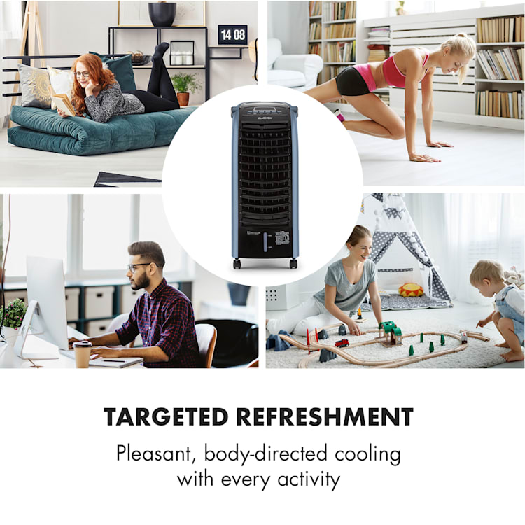 Maxfresh, ochladzovač vzduchu, ventilátor, 4 v 1, 6 l, 55 W, diaľkový ovládač, 2 x chladiaca súprava Modrá