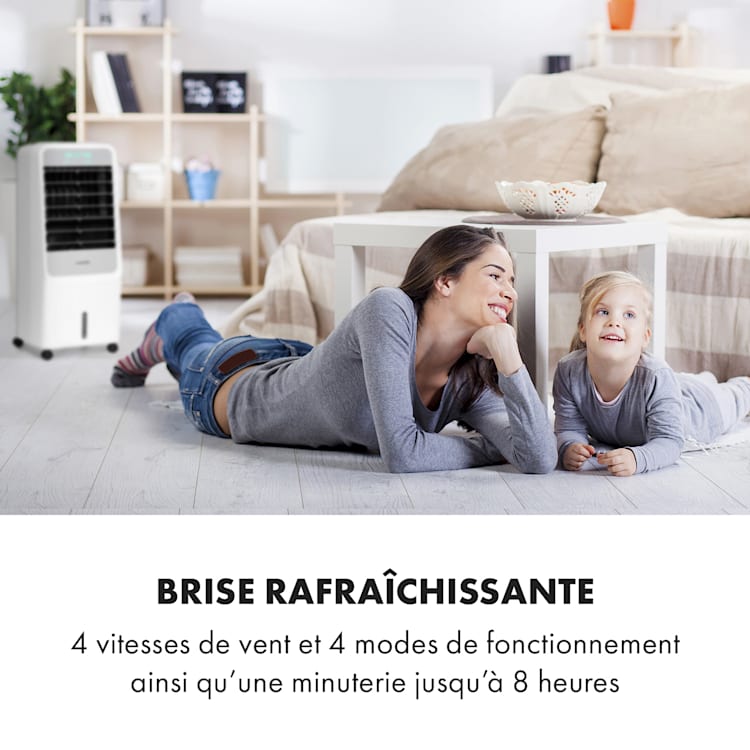 Townhouse ventilateur rafraîchisseur d'air 7 L 110 W télécommande 2x pack réfrigérant blanc Blanc