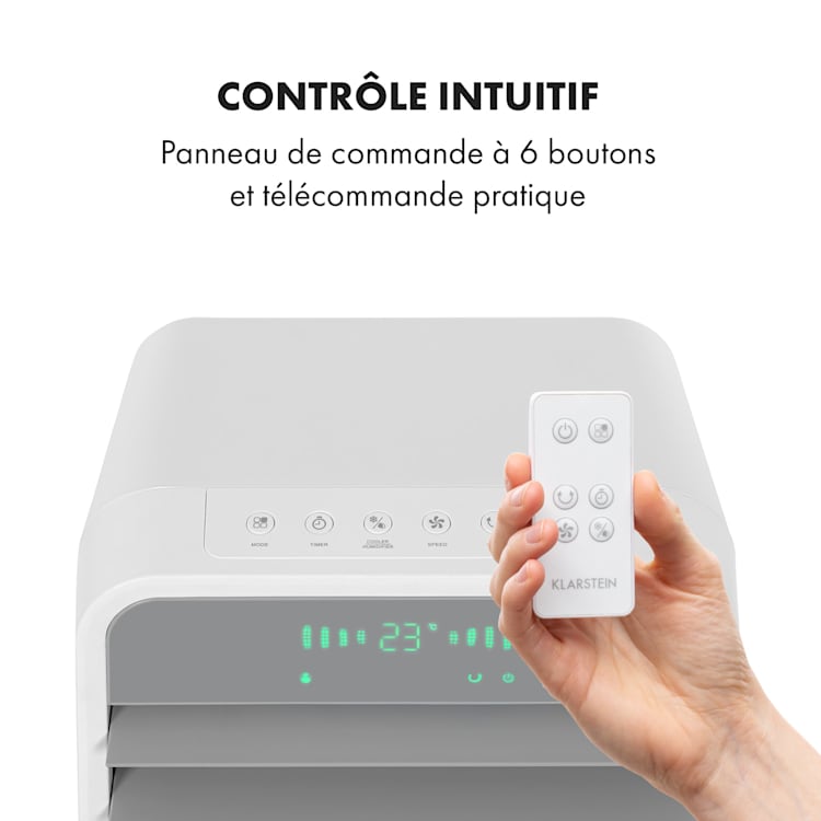 Townhouse ventilateur rafraîchisseur d'air 7 L 110 W télécommande 2x pack réfrigérant blanc Blanc