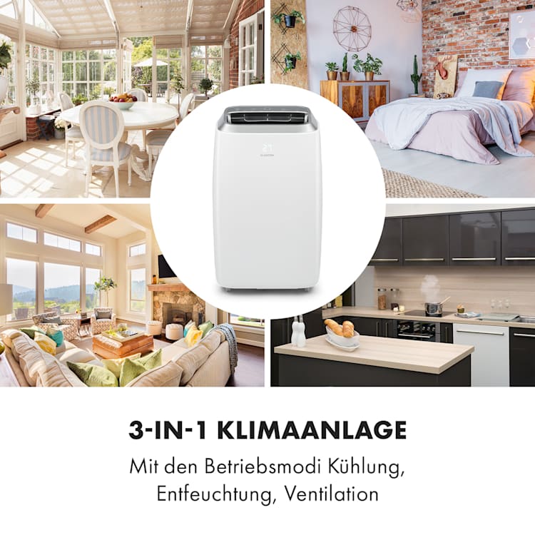 Iceblock Prosmart 9 mobile Klimaanlage 9.000 BTU/ 2,6 kW Luftdurchsatz 300 m³/h max. App Control weiß 9.000 BTU