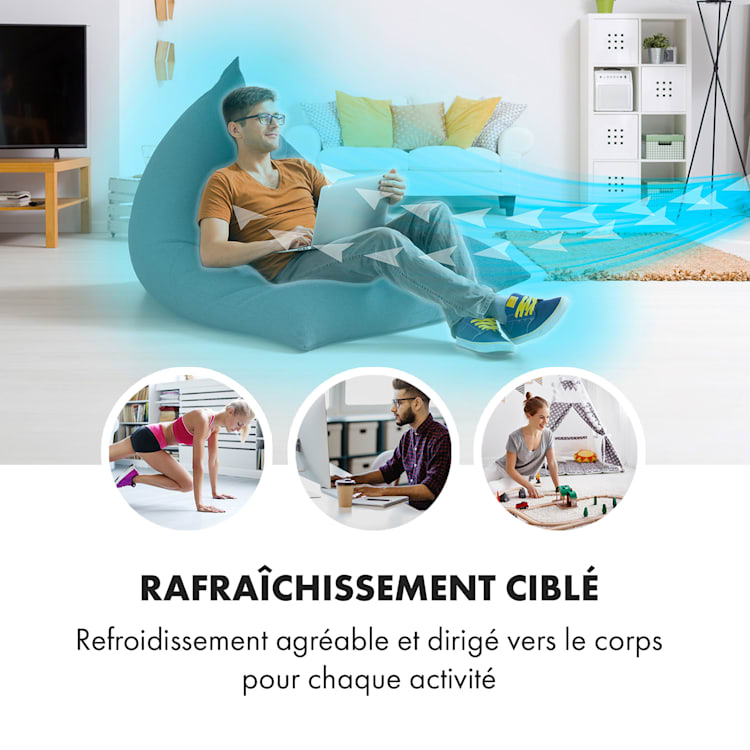 Windflower ventilateur sur pied 5 pales (15"/ 38,5 cm) 3090 m³/h noir Noir