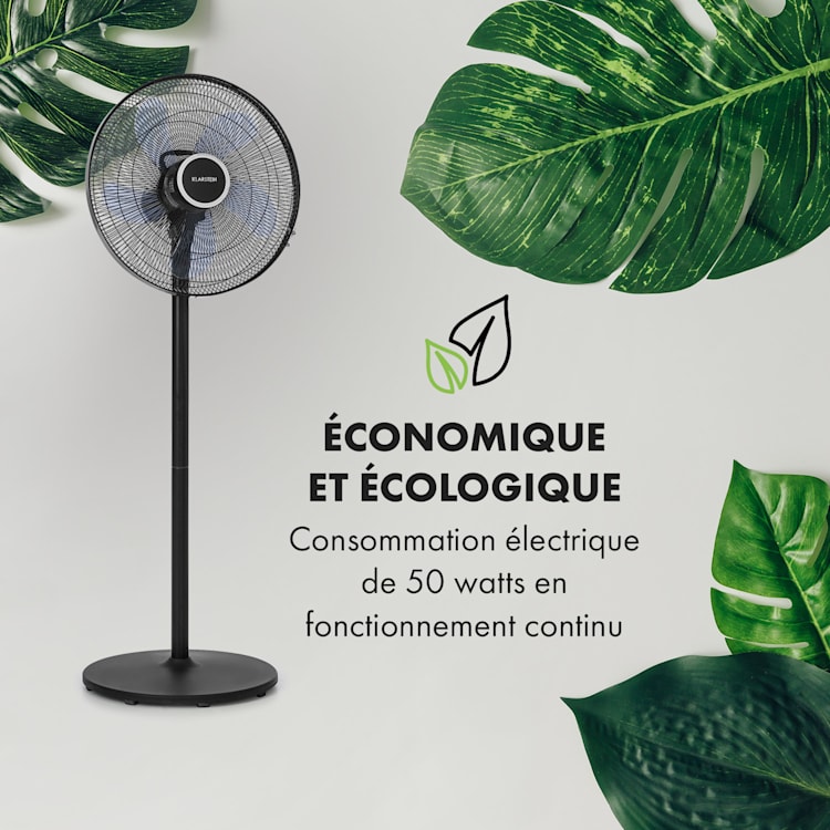 Windflower ventilateur sur pied 5 pales (15"/ 38,5 cm) 3090 m³/h noir Noir