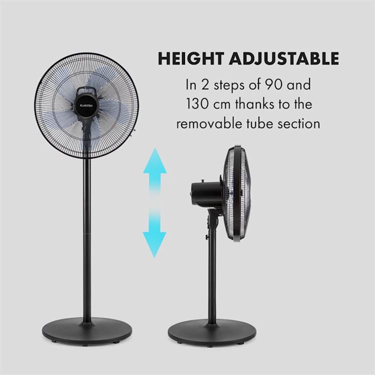 Windflower, stojanový ventilátor, 5 lopatiek (15"/38,5 cm), 50 W, čierny Čierna
