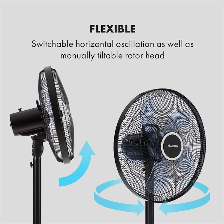 Windflower, stojanový ventilátor, 5 lopatiek (15"/38,5 cm), 50 W, čierny Čierna