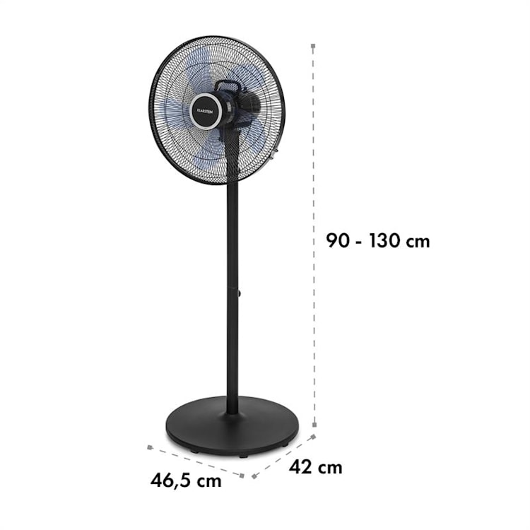 Windflower, stojanový ventilátor, 5 lopatiek (15"/38,5 cm), 50 W, čierny Čierna