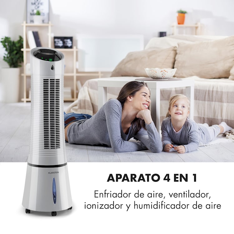 Skyscraper Ice enfriador de aire 4 en 1 ventilador 210 m³/h 30 W oscilación mando a distancia móvil Gris