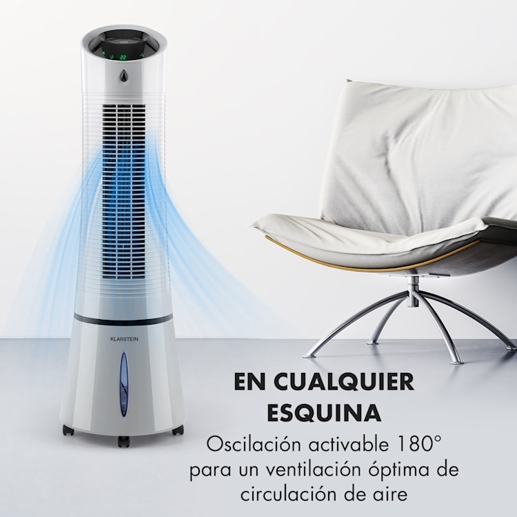 Skyscraper Ice enfriador de aire 4 en 1 ventilador 210 m³/h 30 W oscilación mando a distancia móvil Gris