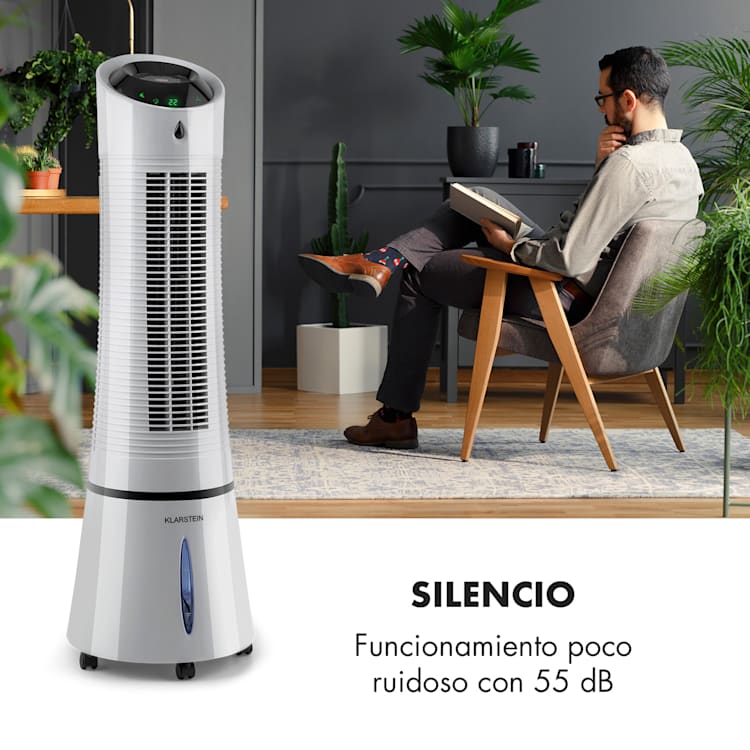 Skyscraper Ice enfriador de aire 4 en 1 ventilador 210 m³/h 30 W oscilación mando a distancia móvil Gris