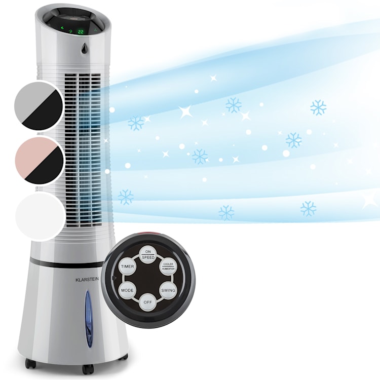 Skyscraper Ice 4-in-1 Luftkühler Ventilator 210 m³/h 30 W Oszillation mobil Fernbedienung Ice | Grau