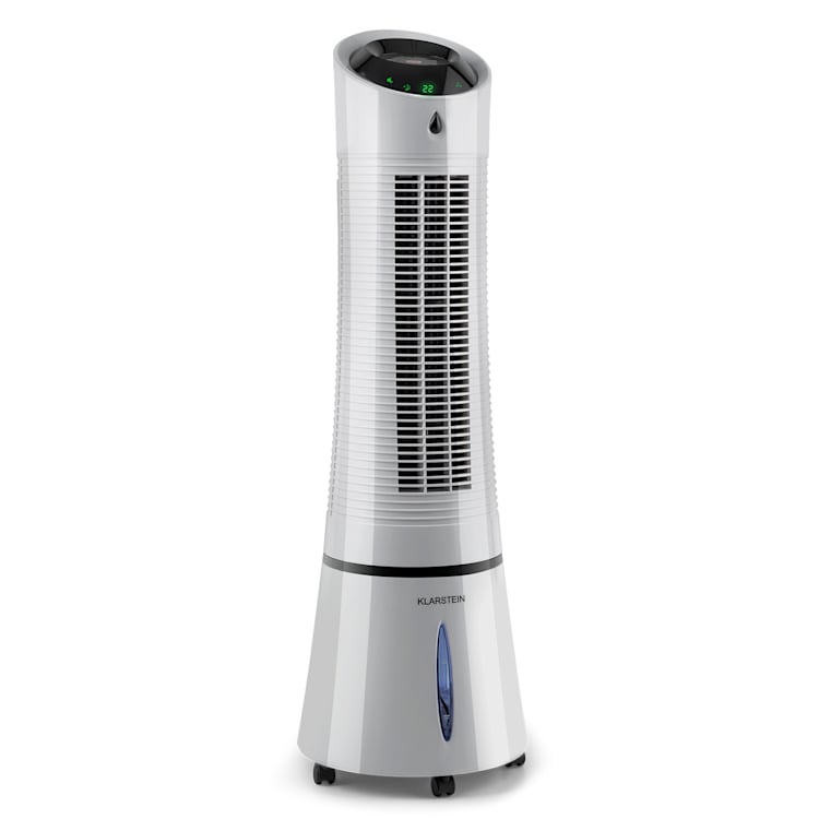 Skyscraper Ice - Ventilatore e raffrescatore evaporativo 4 in 1, 210 m³/h, oscillazione, portatile, telecomando Ice | Grigio chiaro