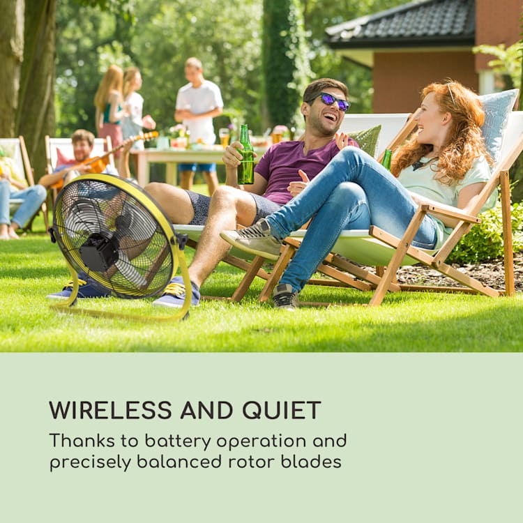 Wintergarden, stojanový ventilátor, 16", akumulátor, 43 W, USB, 45 dB, žltý Žltá