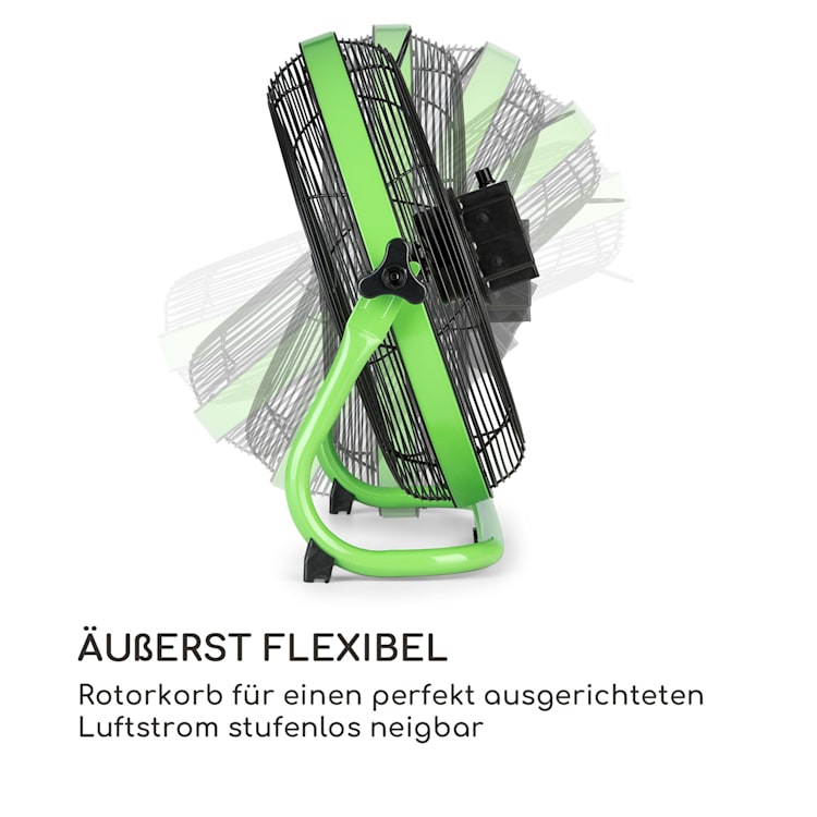 Wintergarden Kabelloser Bodenventilator 16" Akku 43W USB 45 dB grün Grün
