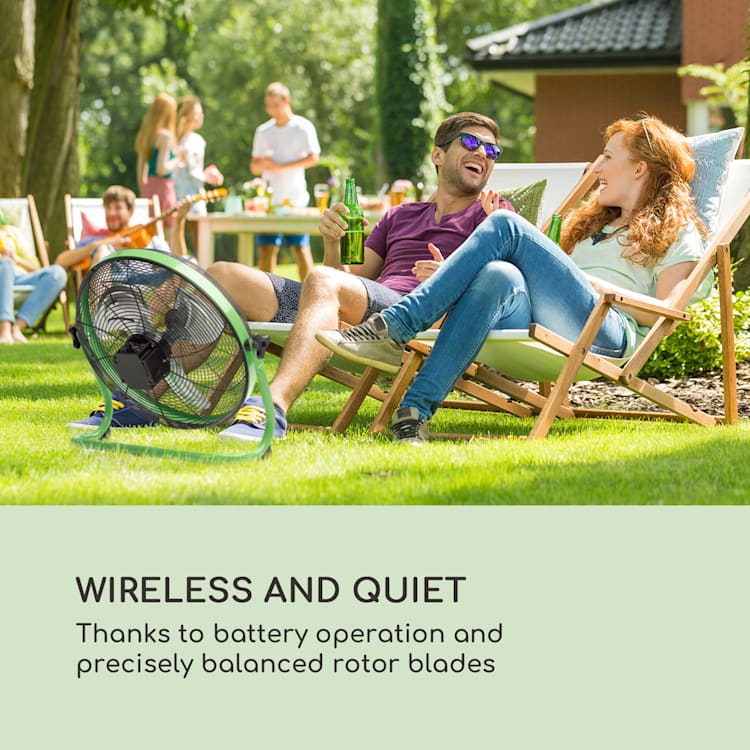 Wintergarden, stojanový ventilátor, 16", akumulátor, 43 W, USB, 45 dB, zelený Zelená