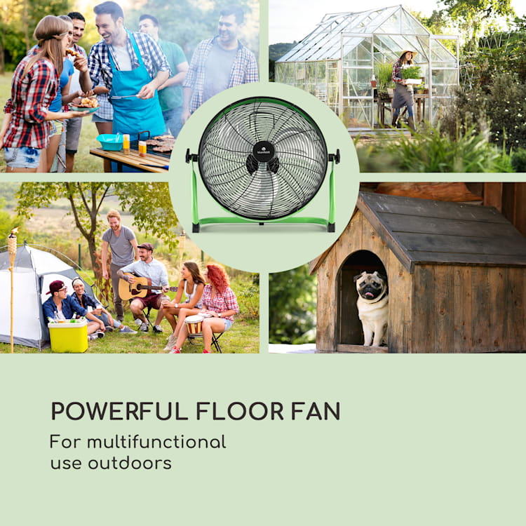 Wintergarden, stojanový ventilátor, 16", akumulátor, 43 W, USB, 45 dB, zelený Zelená