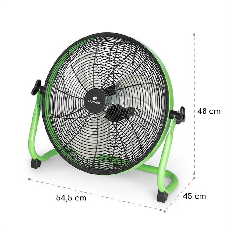 Wintergarden Kabelloser Bodenventilator 16" Akku 43W USB 45 dB grün Grün