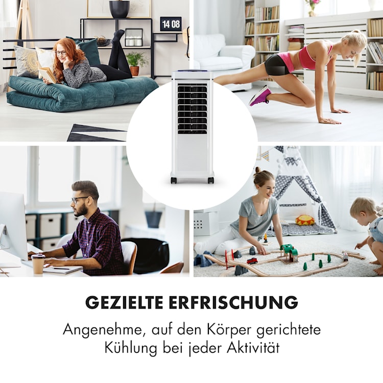 Windspiel 3-in-1 Luftkühler Ventilator Luftbefeuchter | 100 W | 312 m³/h | 8 Liter | 8 Stufen | 3 Modi | Oszillation | Timer | mobil | Fernbedienung